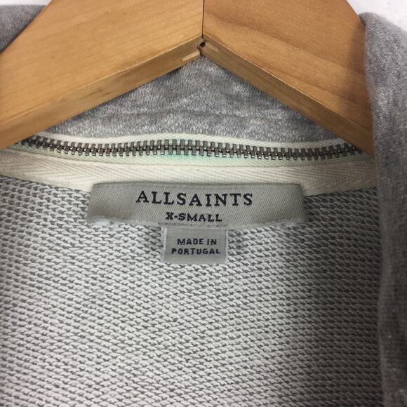 Allsaints Mila Dahlia Sweatshirt Cardigan Size XS Grey Oversized Knit Emo Grunge - Picture 5 of 14